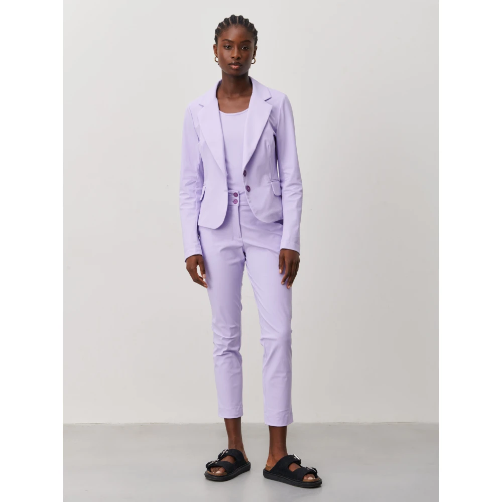 Jane Lushka Ademende Jersey Blazer | Moderne Pasvorm Purple Dames