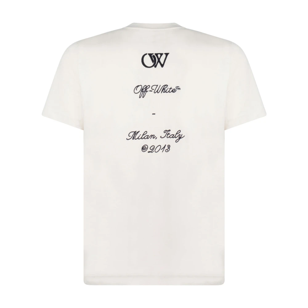Off White Skate Beige Katoenen T-shirt Logo Beige Heren