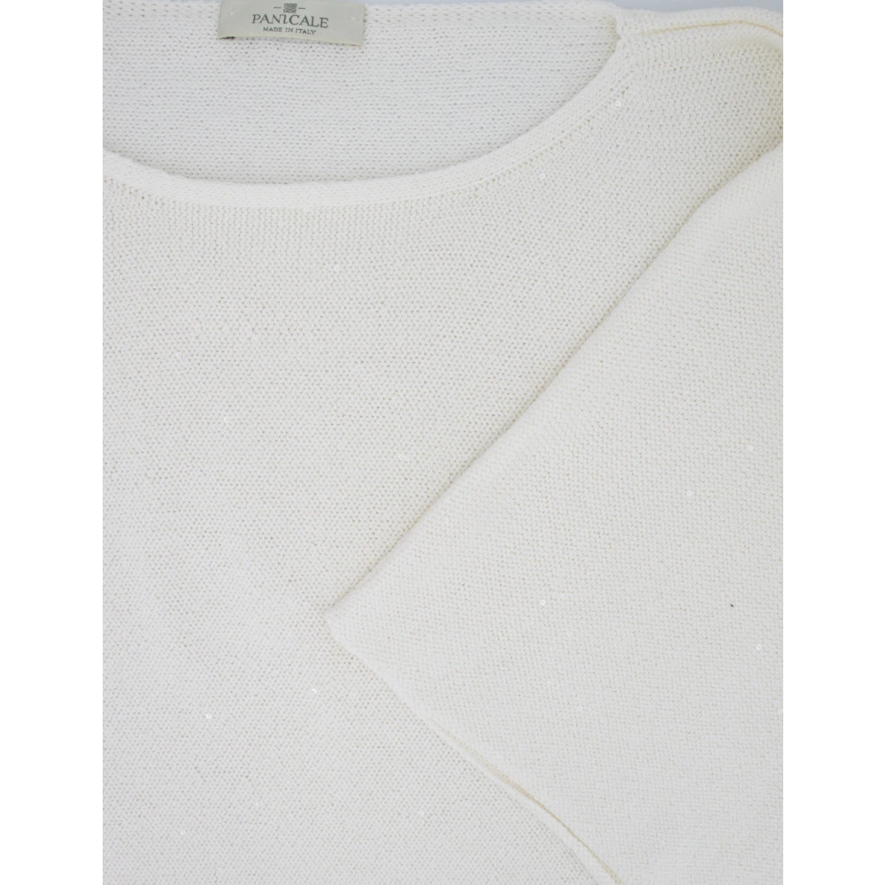 Panicale Elegant Boat-Neck Sweater Beige Dames