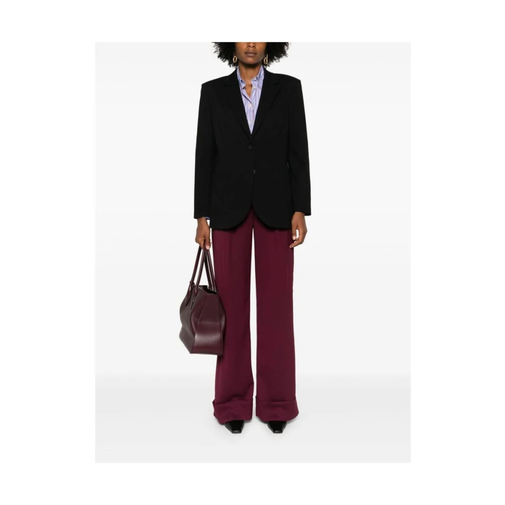 Harris Wharf London Zwarte Knoopjas met Inkepingen Black Dames