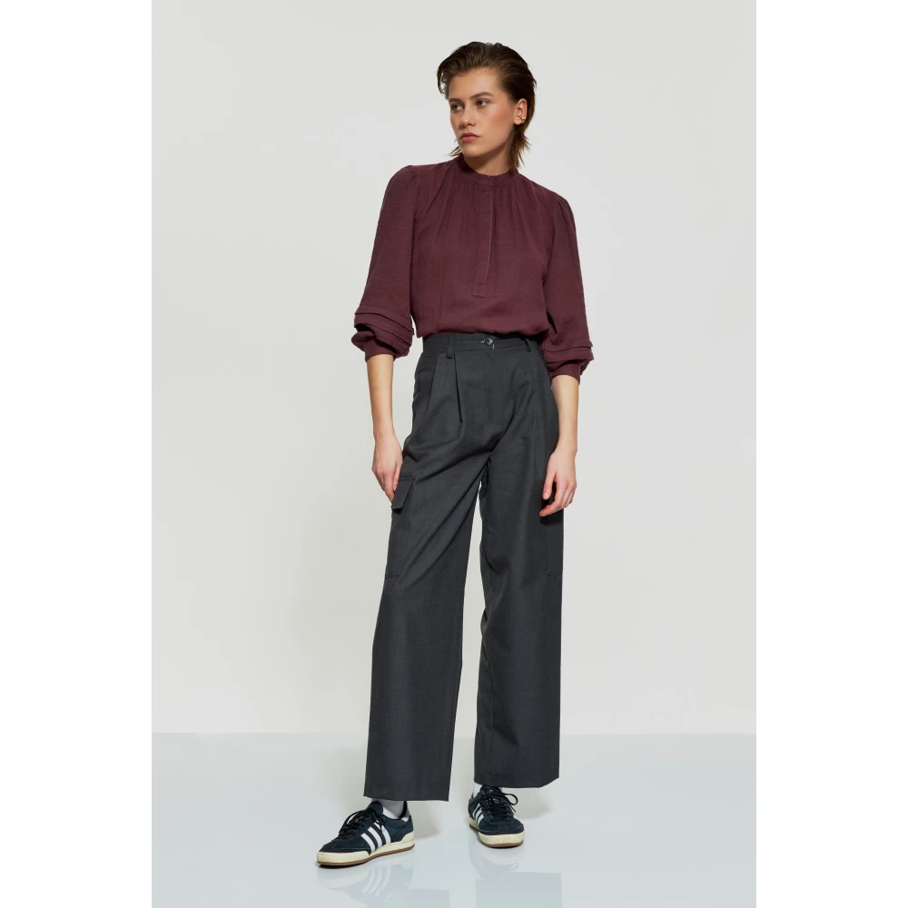 Antik batik Francisco wollen cargobroek Gray Dames