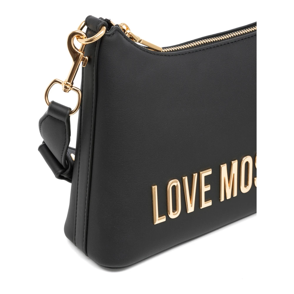 Love Moschino Stijlvolle Lettering Hobo Tas Black Dames