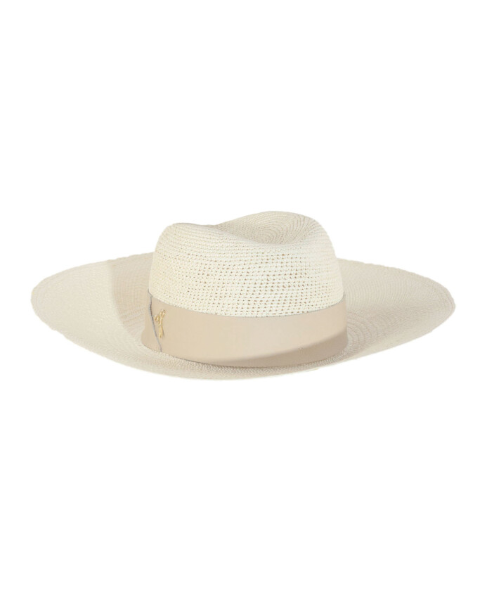chapeau-panama-blanc-tisse-avec-bande-en-cuir