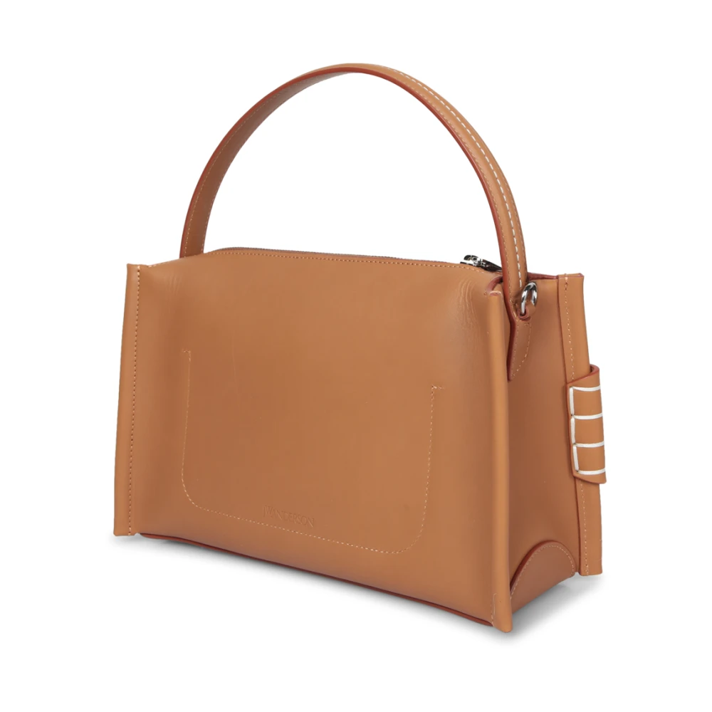 JW Anderson Premium Leren Loafer Tas in Karamel Brown Dames