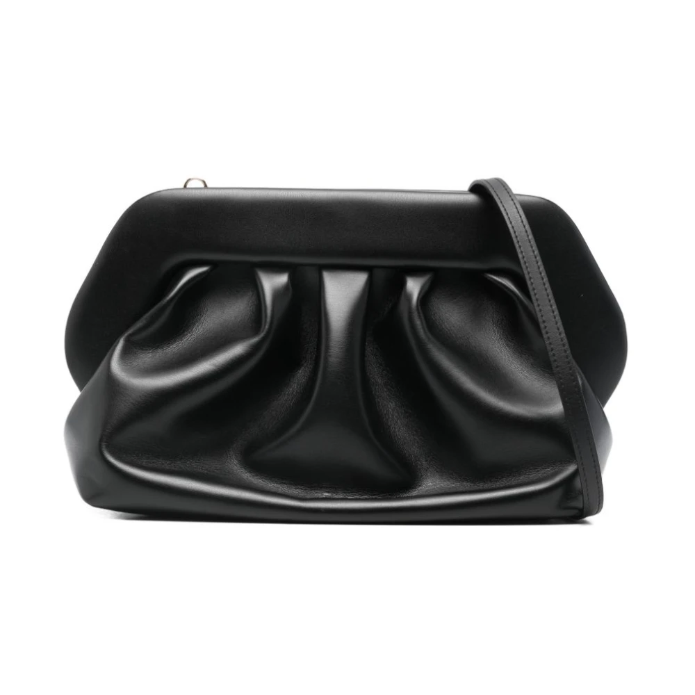 Themoirè Women's Black Clutches, One Size, Ruched Shoulder Clutch Bag