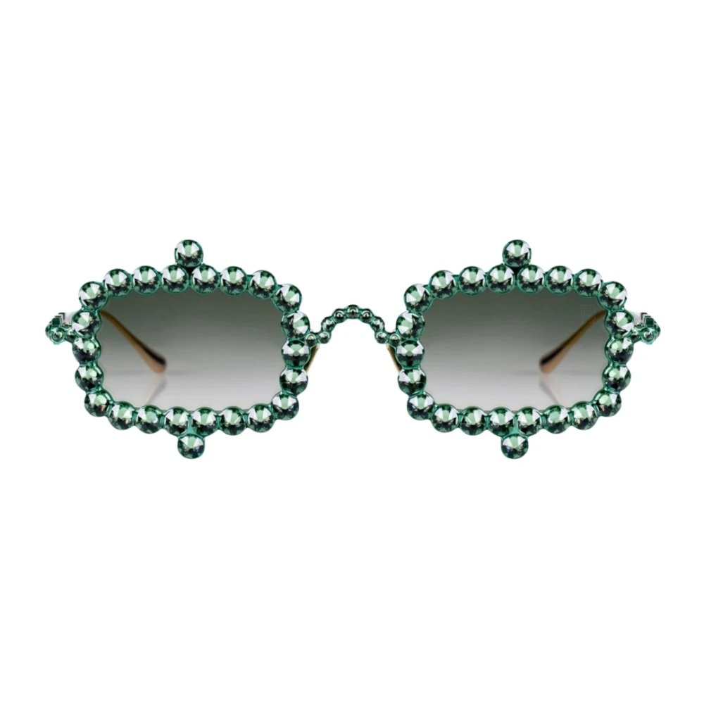 Anna Karin Karlsson Unisex Green Crystal Mirage Sunglasses