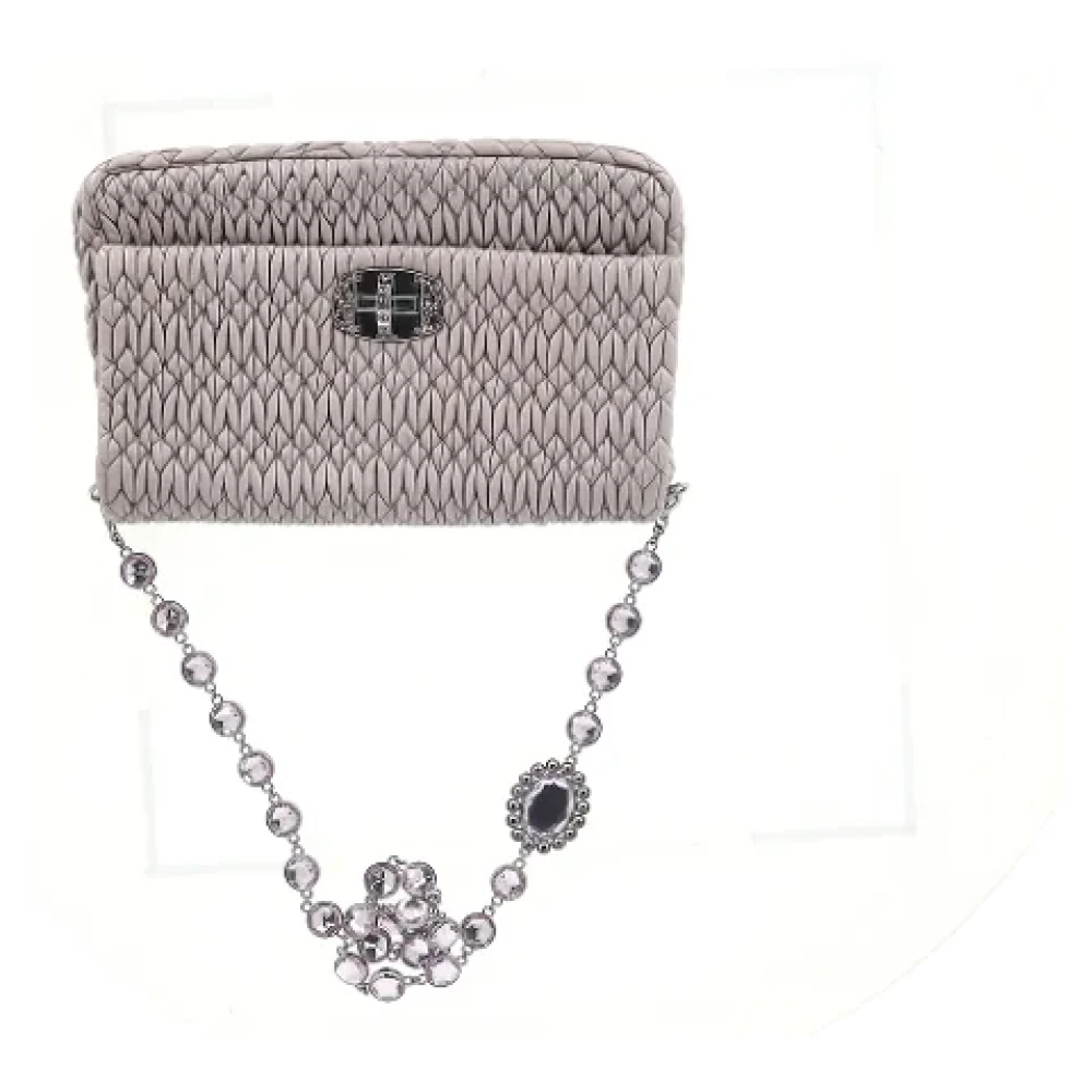 Miu Pre-owned Leather shoulder-bags Gray Dames