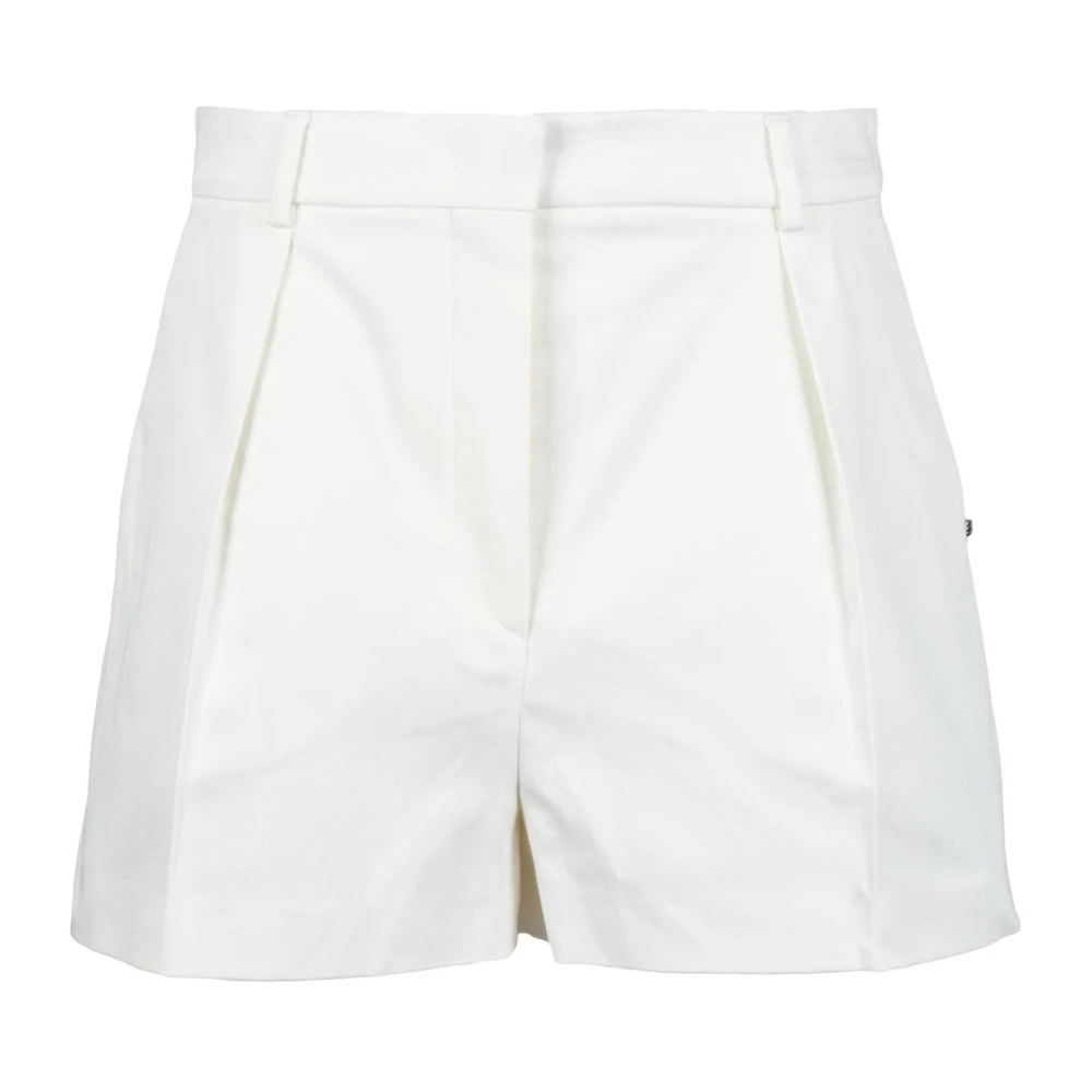 SPORTMAX Katoen Elastaan Shorts voor Actief Dragen White Dames