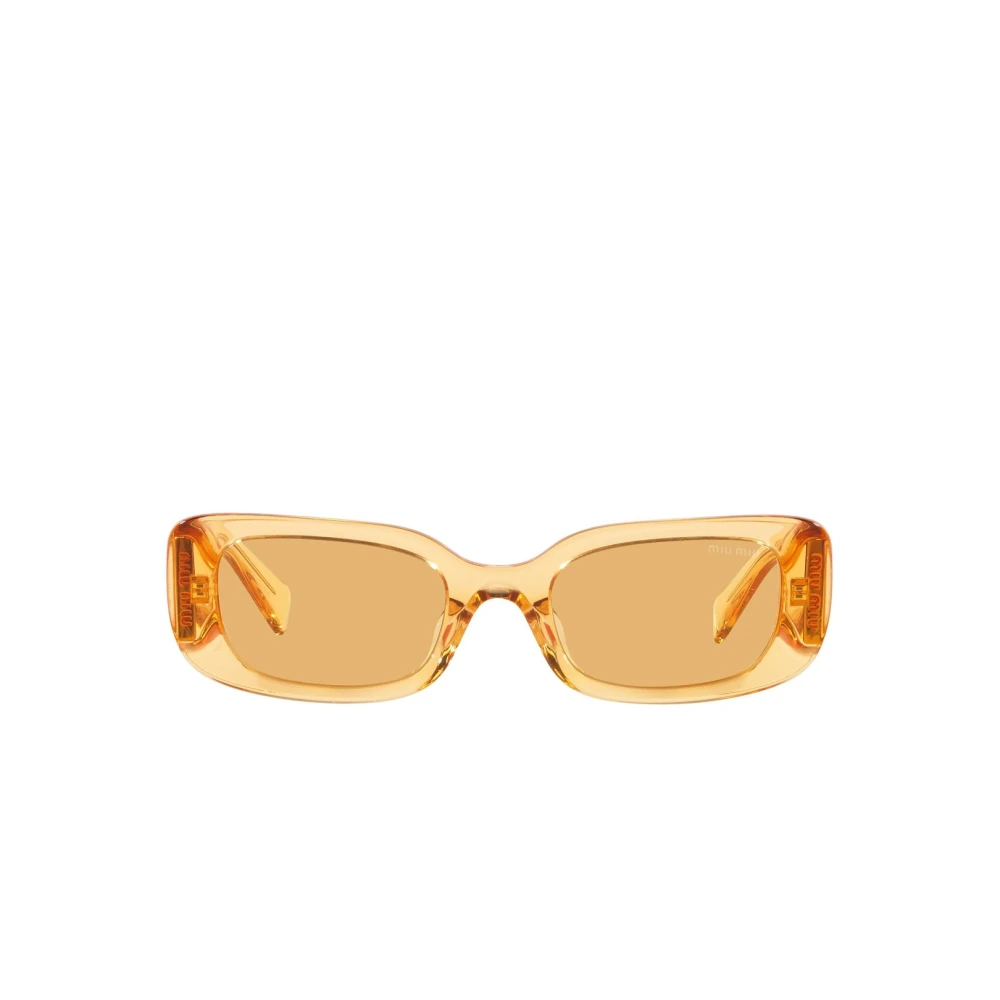 Rektangulære Oransje Acetat Solbriller