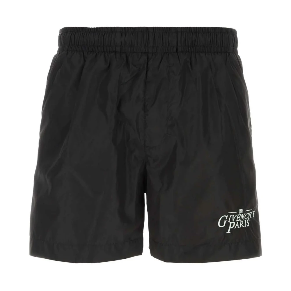 Givenchy Men's Black Logo-Embroidered Swim Shorts Large