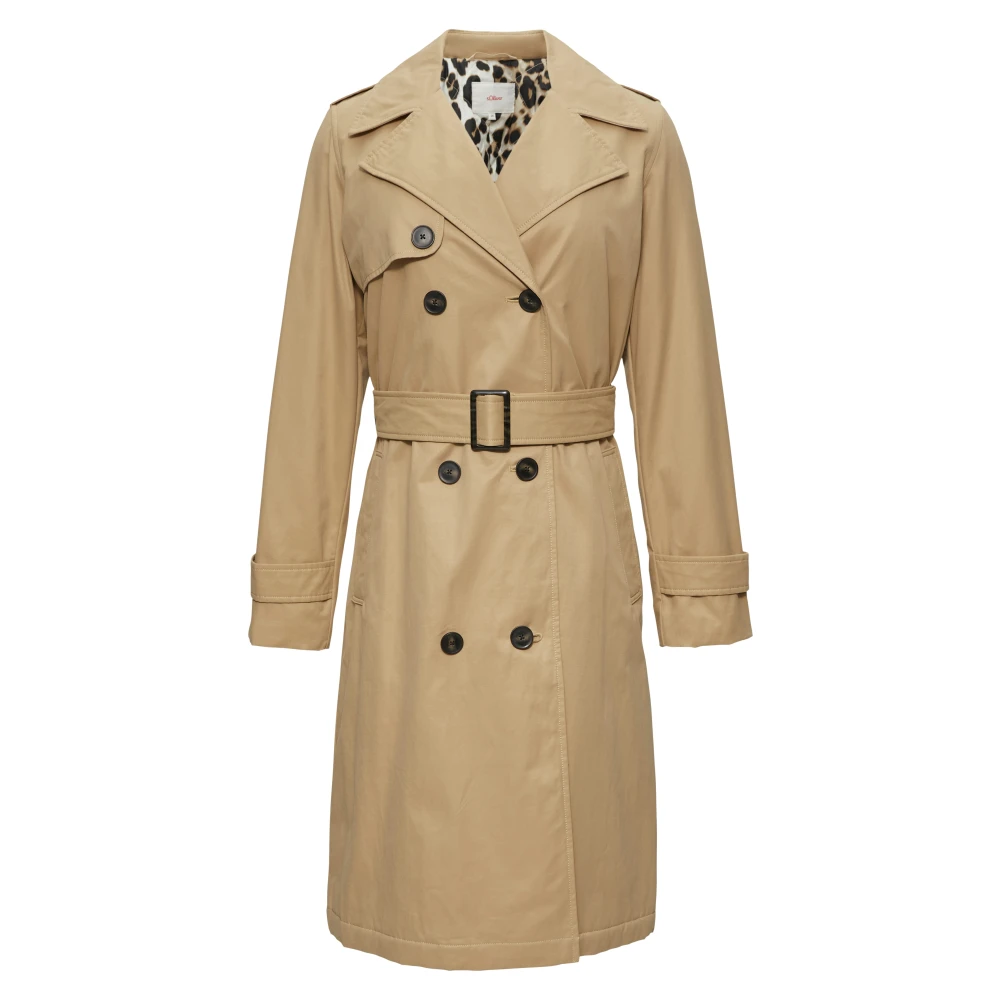 s.Oliver Gewatteerde trenchcoat met binnenprint Beige Dames