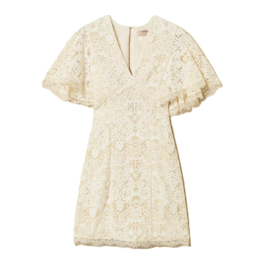 Twinset White Party Dress - Female - Party Dresses - L - Dresses