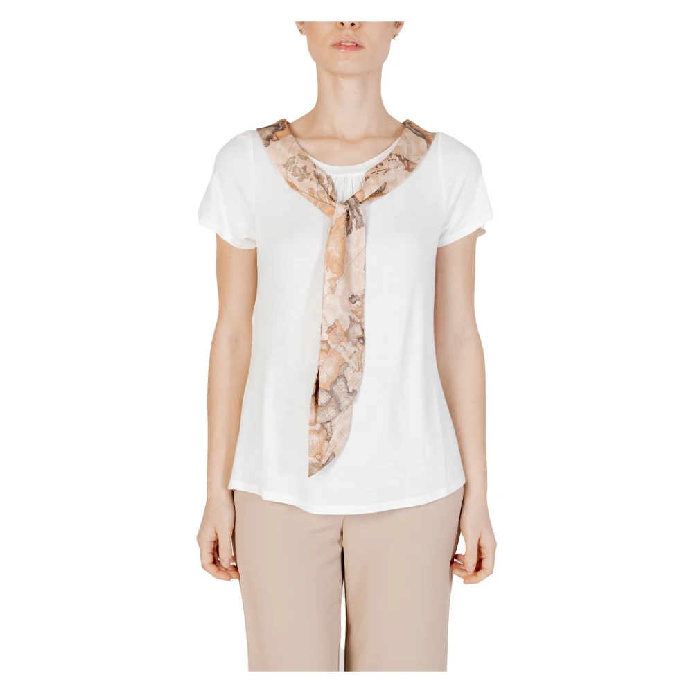 Alviero Martini 1a Classe Beige Korte Mouw T-shirt White Dames