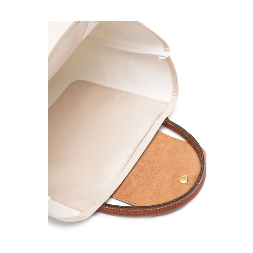 Longchamp Beige Bruine Canvas Schoudertas Beige Dames
