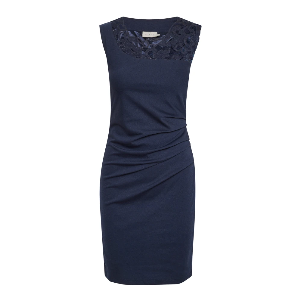 Kaffe Women's Blue Midnight Marine Lace Detail Dress