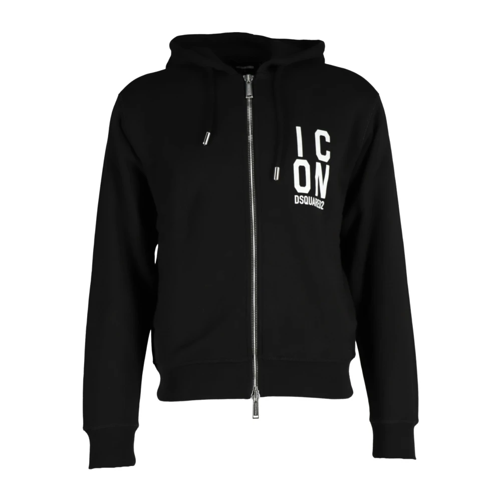 Dsquared2 Iconische Cool Fit Zip Hoodie Black Heren