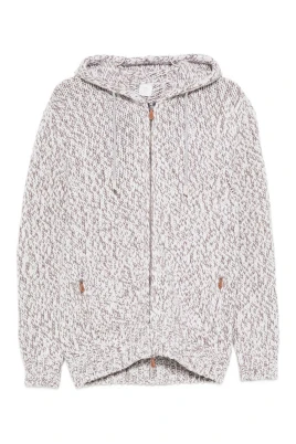 Hooded Zip Knit Sweatshirt