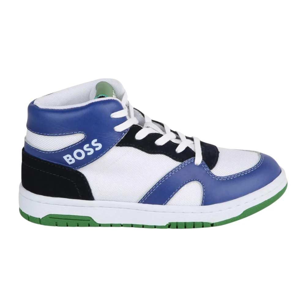 Hugo Boss Barn Vita Canvas Sneakers Blå Multicolor, Pojke