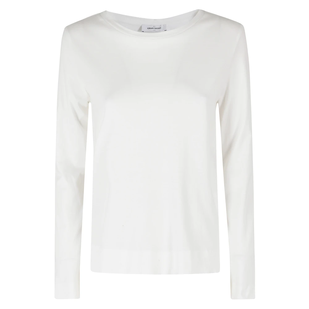 Gran Sasso Vrouw Wit Tops Dames, Xs, Marinara T-Shirt Met Lange Mouwen