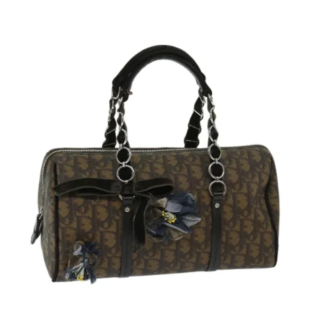 Dior Vintage Pre-owned Canvas handbags Brown Dames
