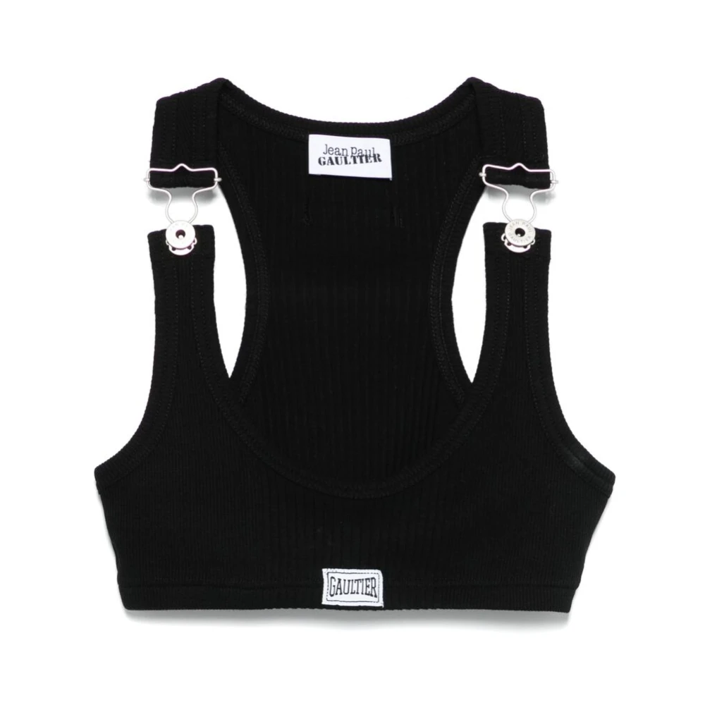 Jean Paul Gaultier Zwarte scoop neck racerback top Black Dames