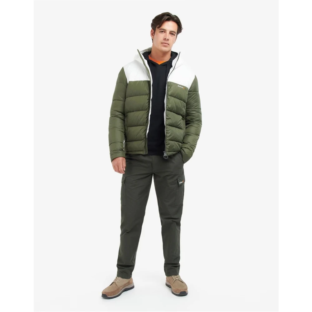 Barbour Bos Gewatteerde Jas Rits Logo Green Heren