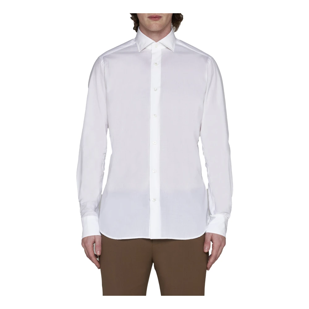 D4.0 Witte Zijdeblend Overhemd White Heren