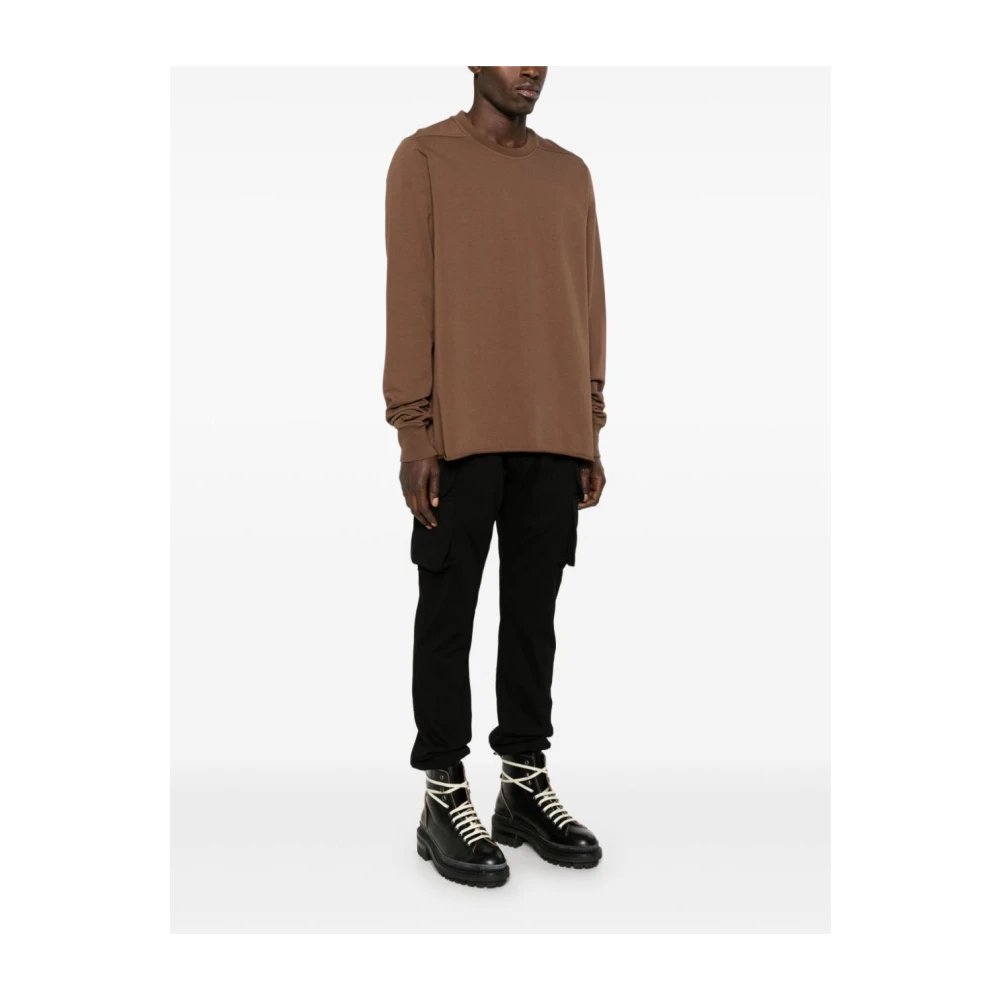 Rick Owens Crewneck Sweat Terra Long Sleeve Top Brown Heren