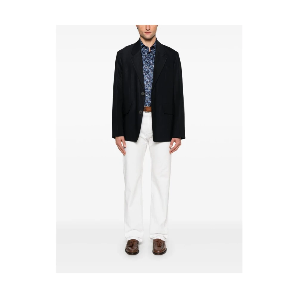 ETRO Navy Blue Button-Up Shirt Blue Heren