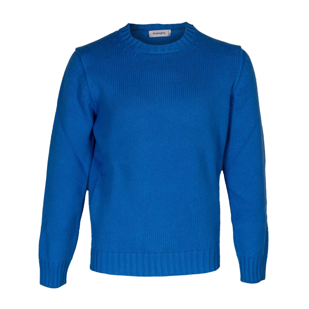 Kangra Heren Merinowol Trui Ronde Hals Blue Heren