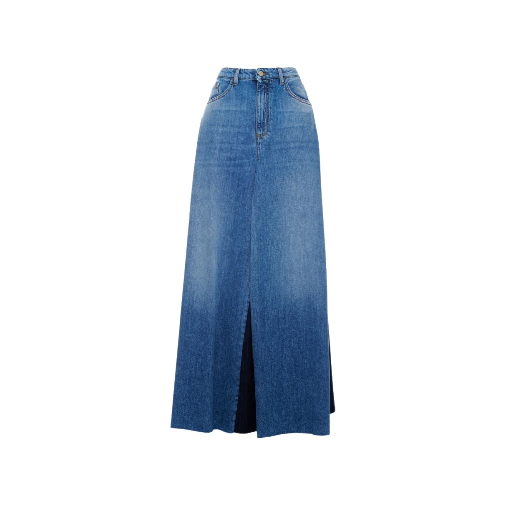 Manila Grace Denim Maxi Rok Blue Dames