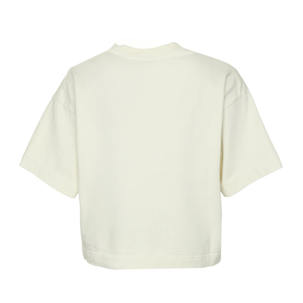 Autry Geribbelde hals Oversized T-shirt Beige Dames