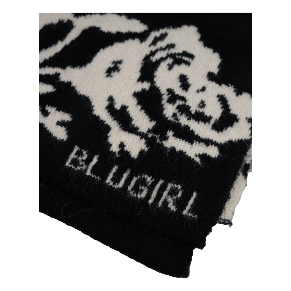 Blugirl Bloemen Jacquard Omkeerbare Sjaal Black Dames