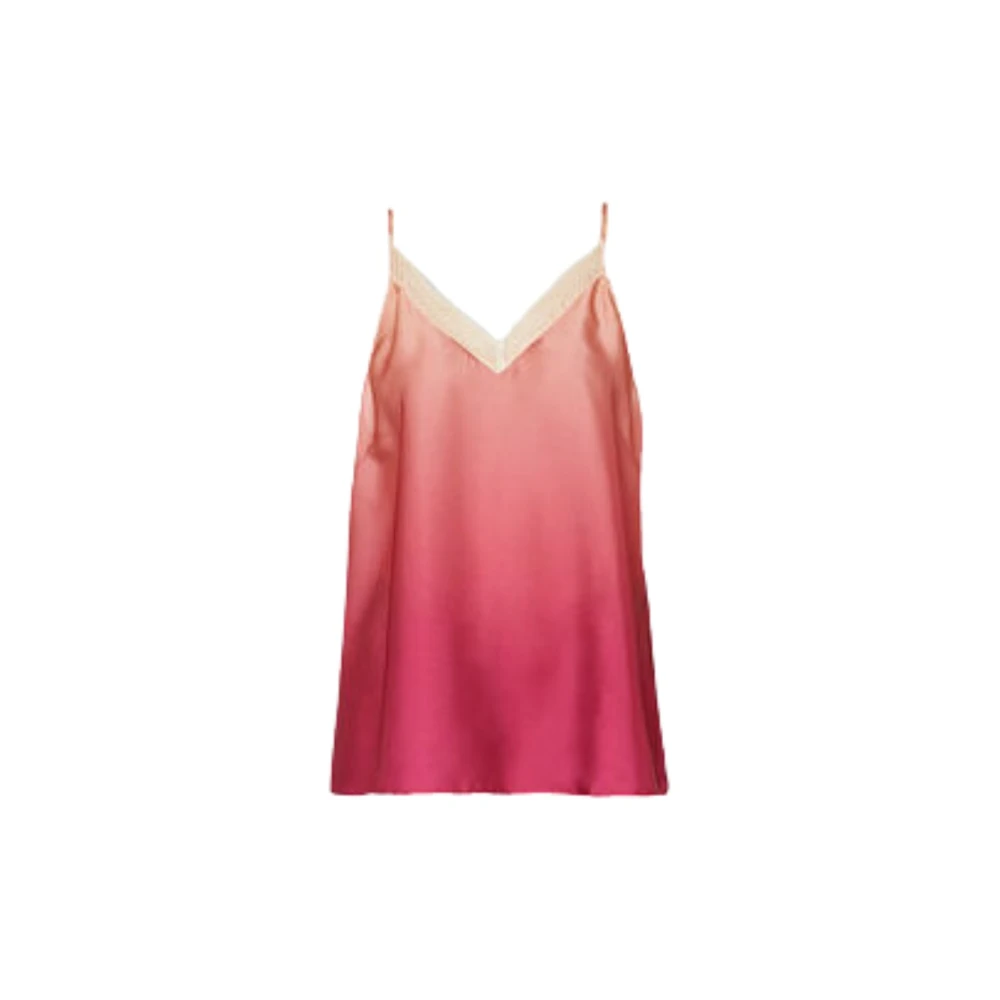 Liu Jo Women's Multicolor Sleeveless Tops, Xs, Sleeveless Camelia/Cherry Shade Top