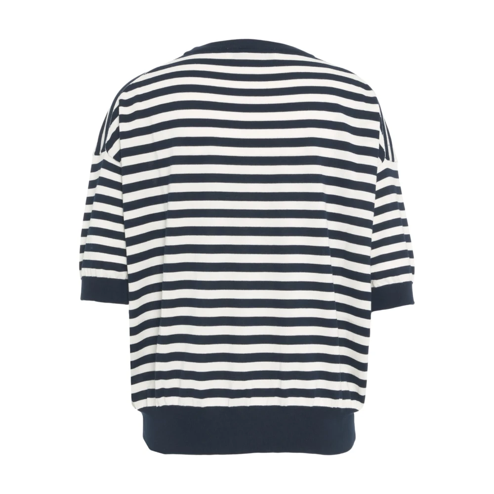 Jucca Blauwe Half Sleeve Gebreide Trui Blue Dames