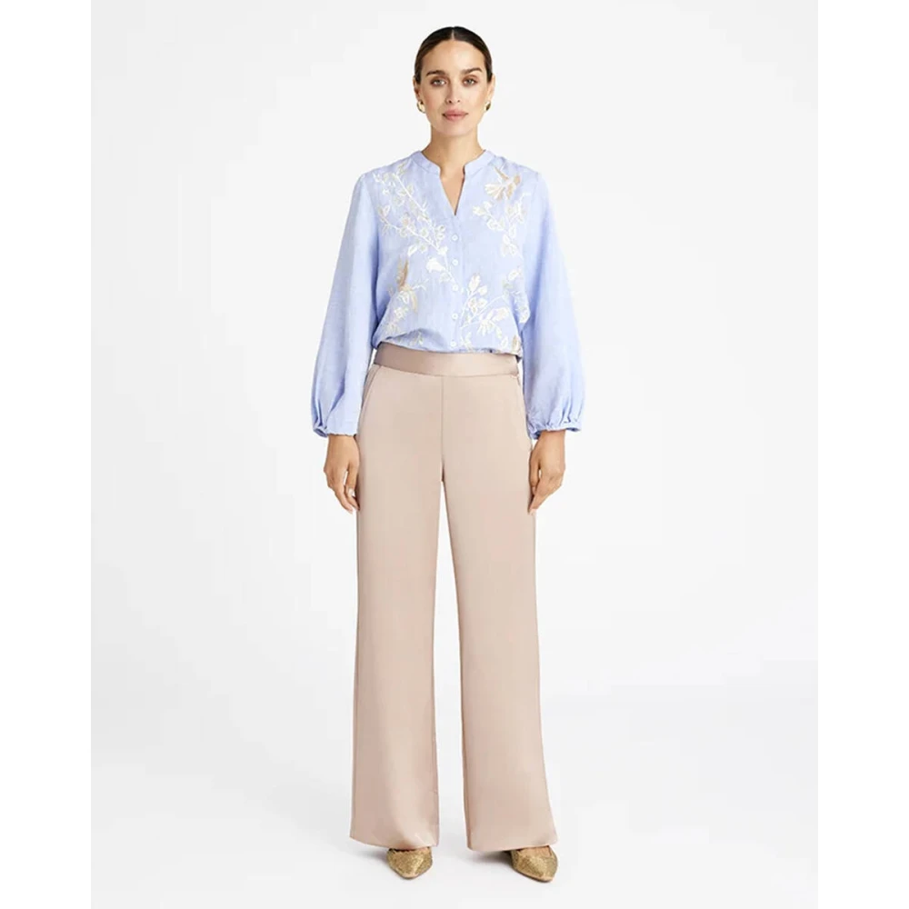Gustav Wide Leg Broek Miya 56015 Brown Dames