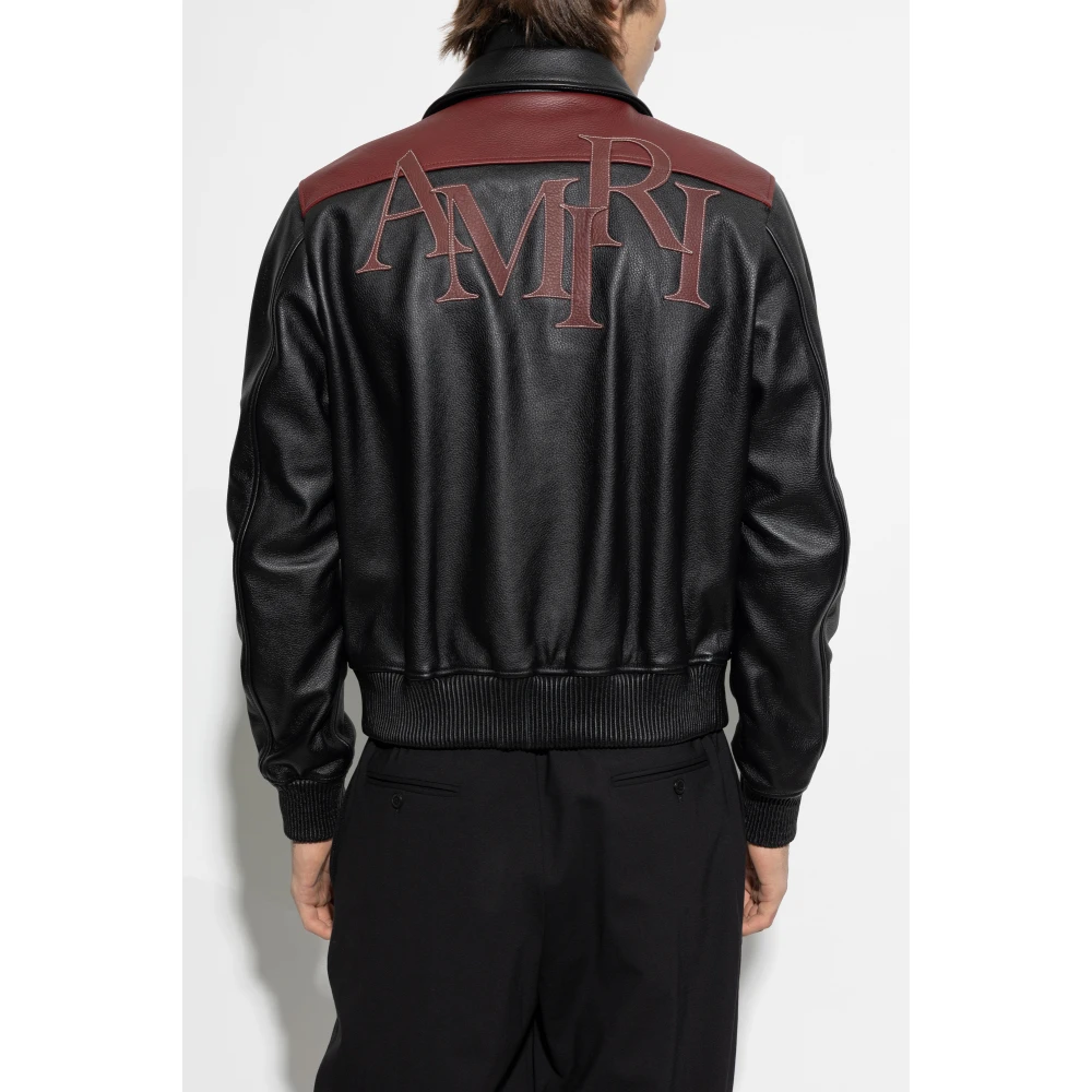 Amiri Leren jas Black Heren