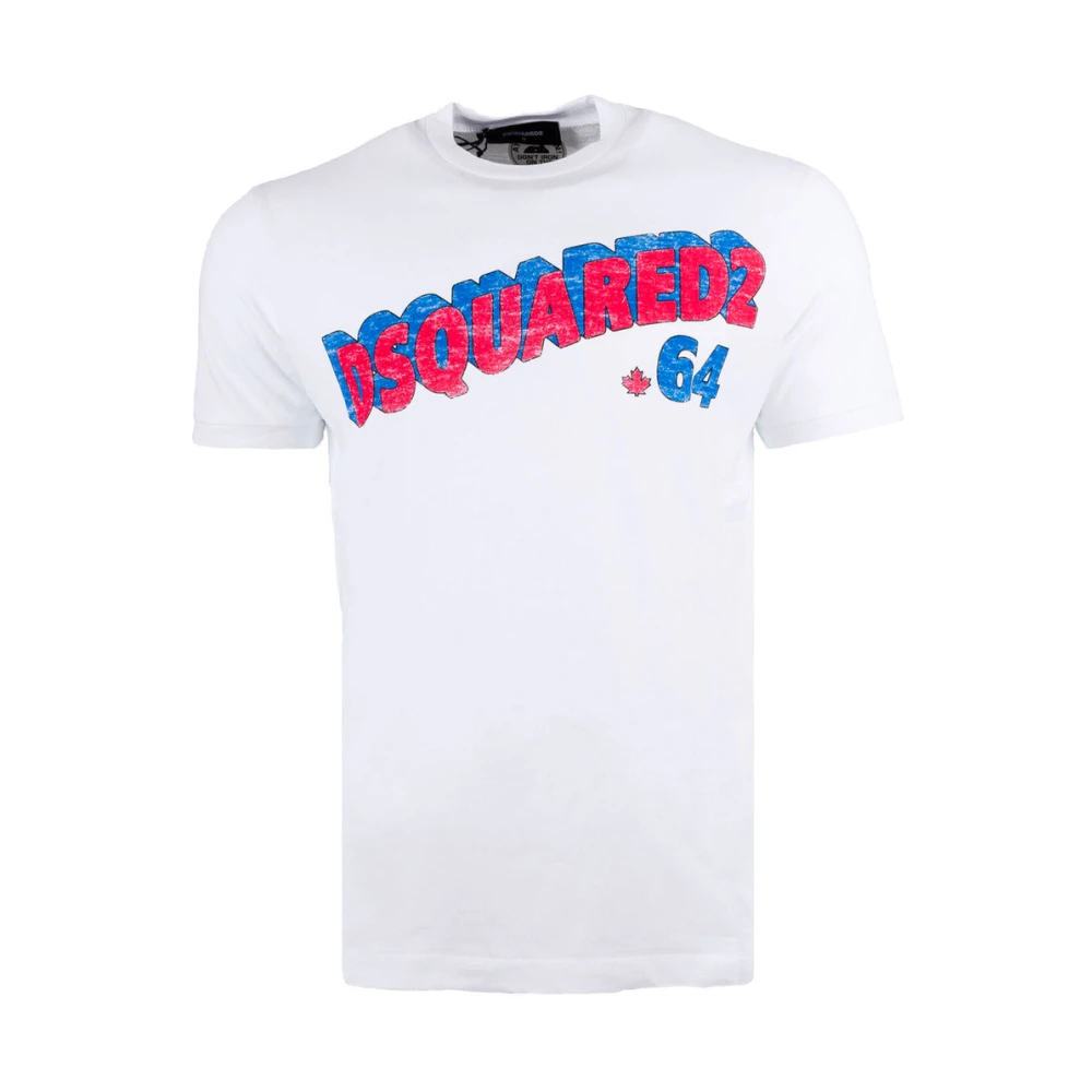 Dsquared2 Katoenen T-shirt met Frontprint White Heren
