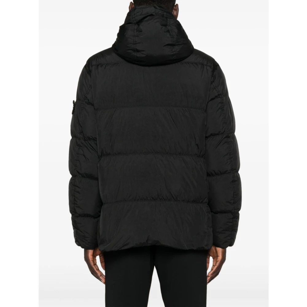 Stone Island Zwarte Parka Jas voor Mannen Black Heren