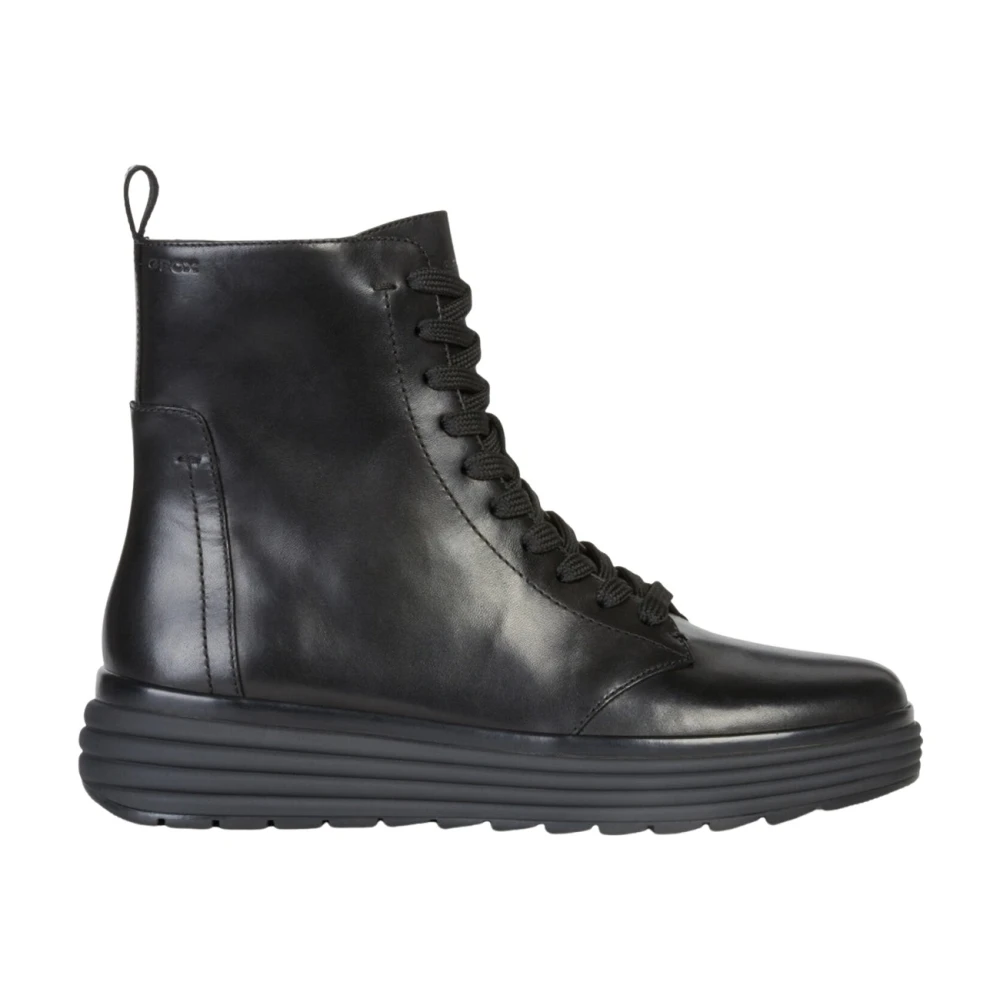 Geox Women's Black Phaolae Ankle Boots - Lace-Up Boots - 4 Uk - Shoes