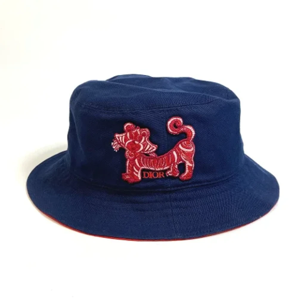 Dior Vintage Pre-owned Cotton hats Blue Dames