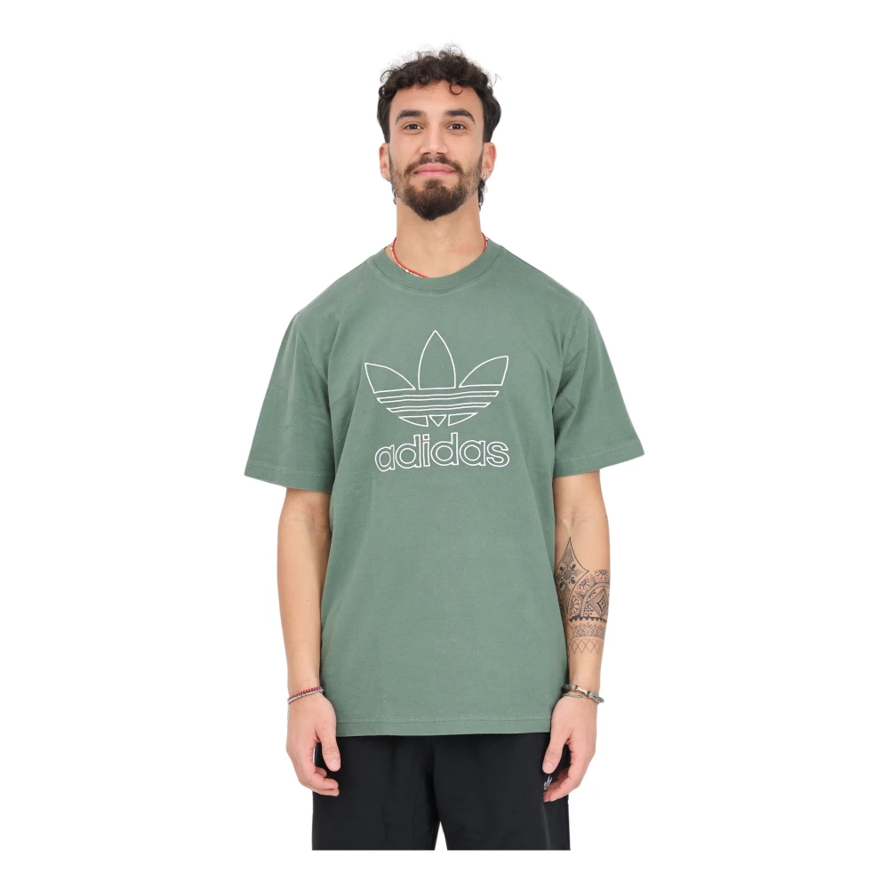 Adidas Originals Vintage Groene Trefoil T-shirt Green Heren