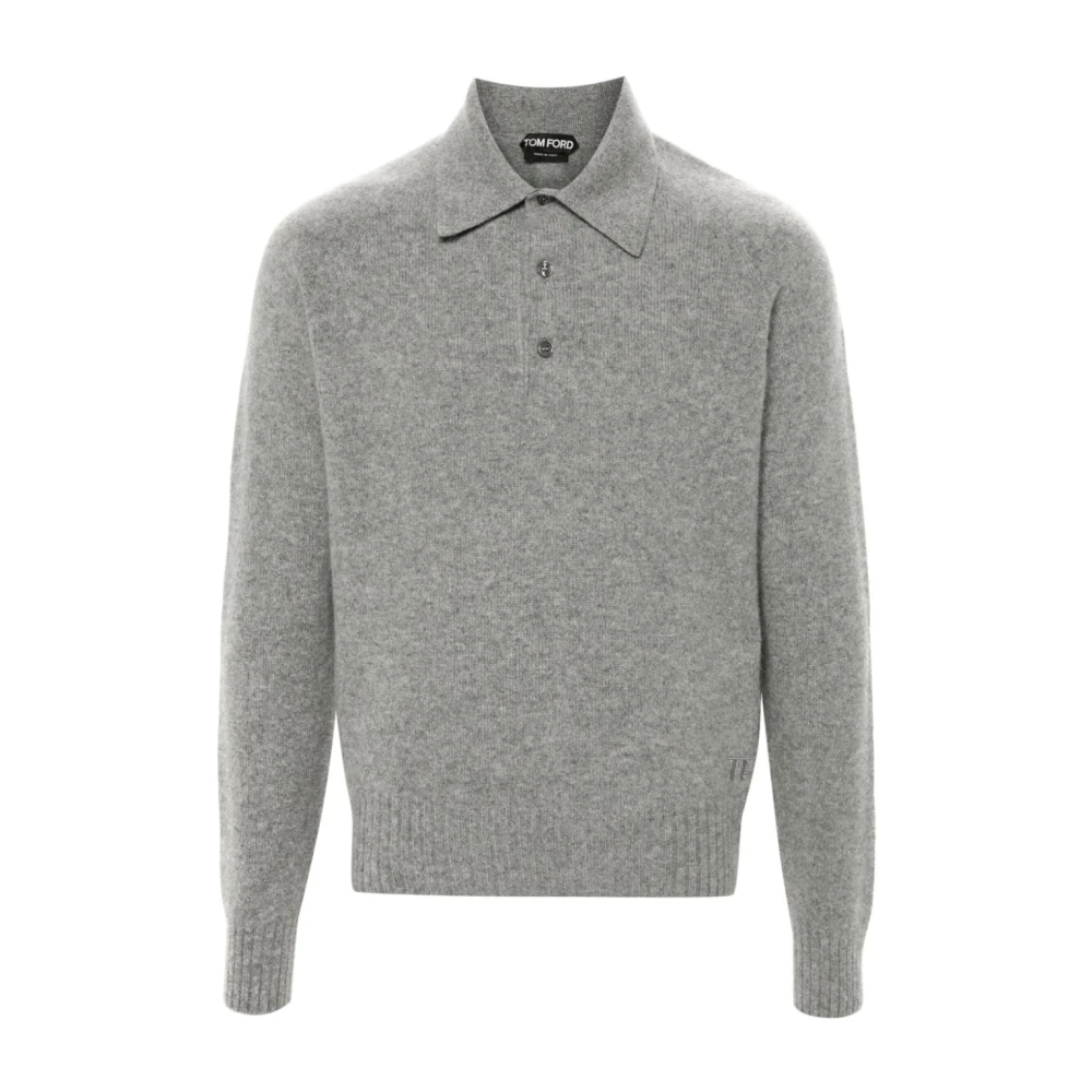 Cashmere Polo Sweater i Grå