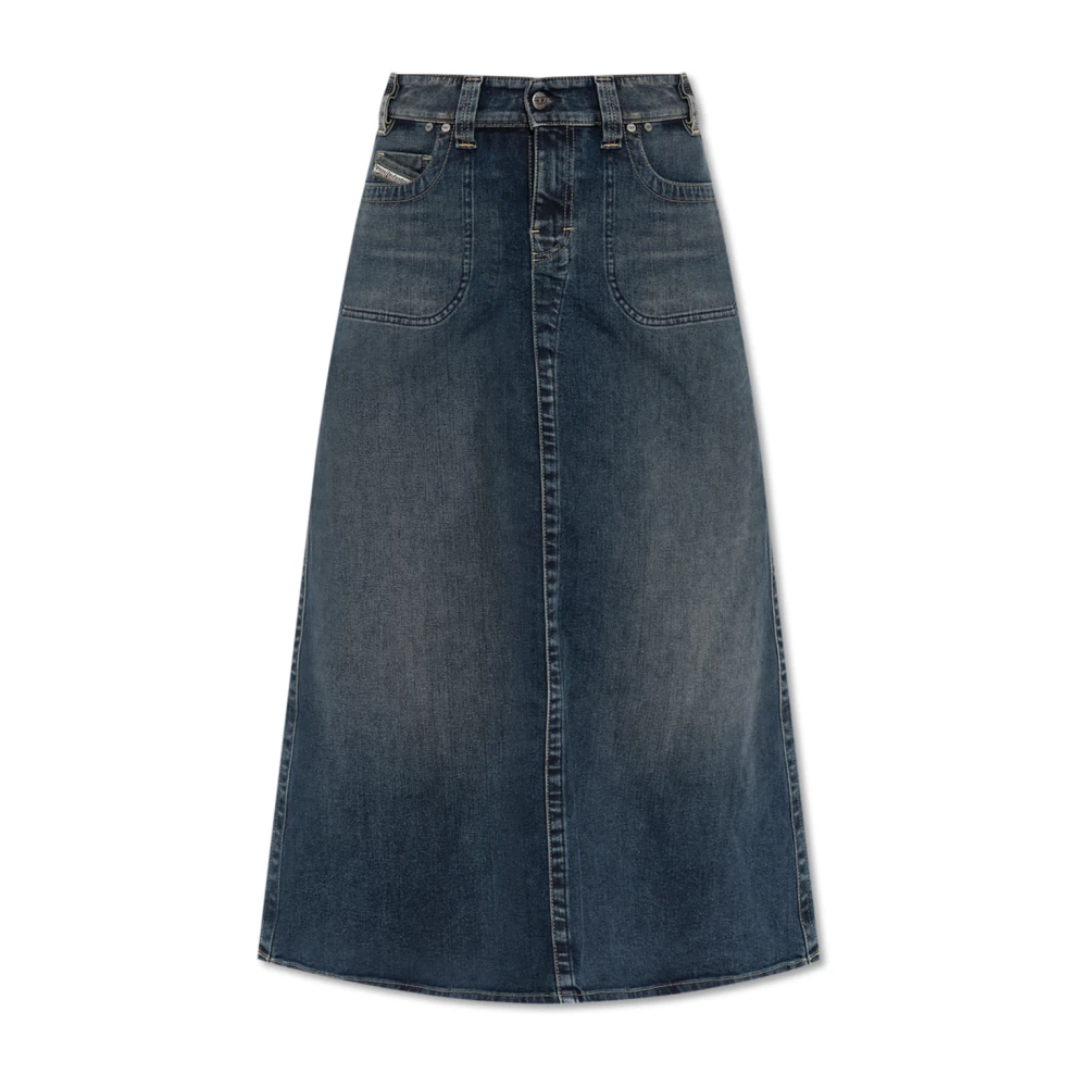 Diesel Vrouw Blauw Rokken Dames, W29, Katoen, Midi Rok