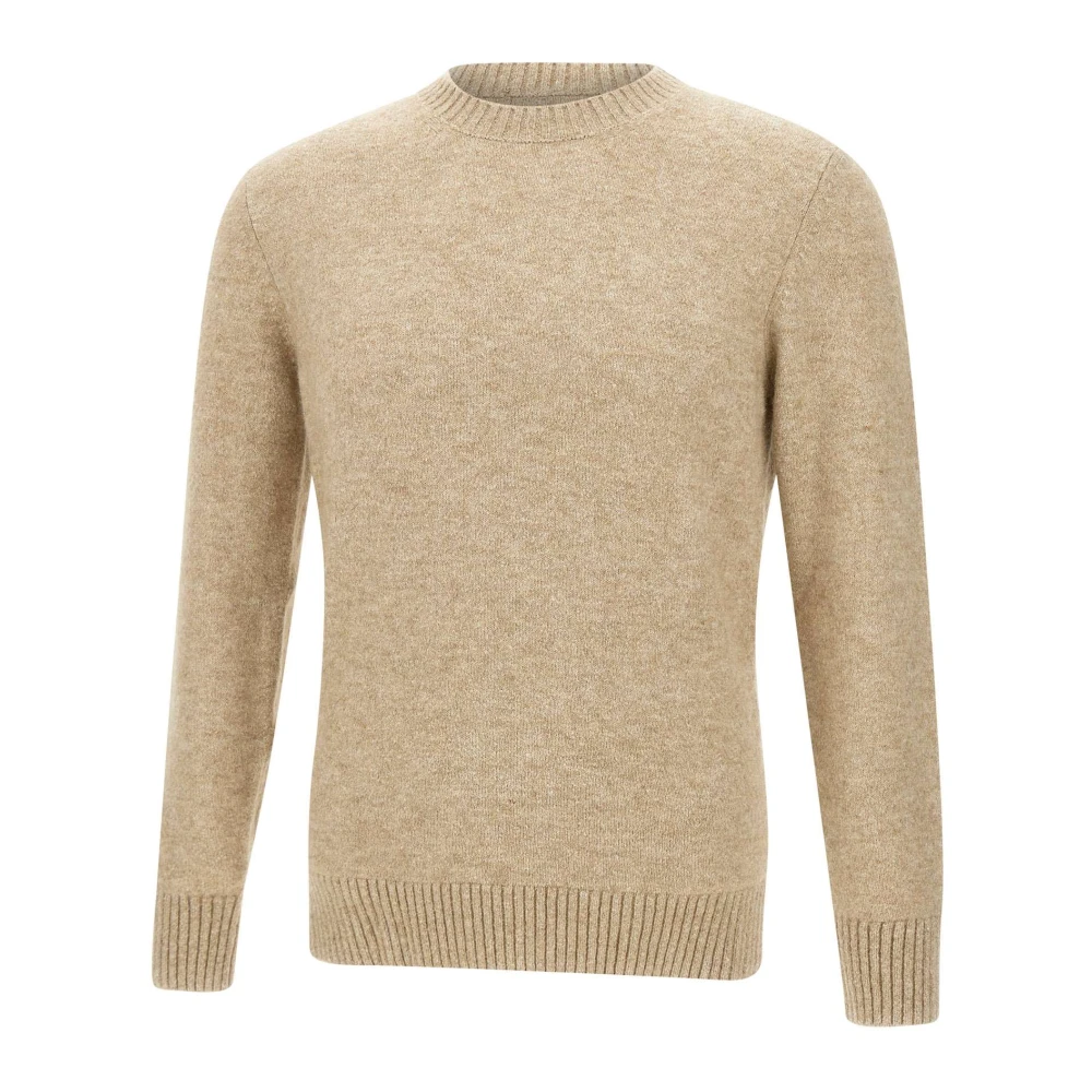 Kangra Beige Wollen Trui Ronde Hals Beige Heren