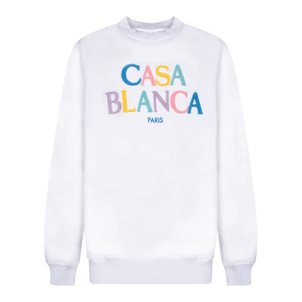 Casablanca Witte Katoenen Sweatshirt met Geborduurd Logo White Heren