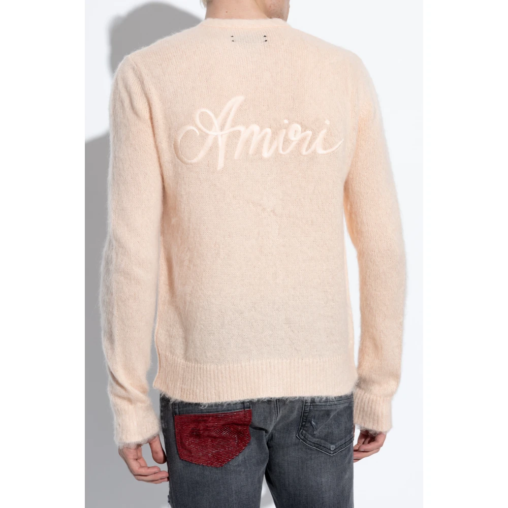 Amiri Cardigan met logo Pink Heren