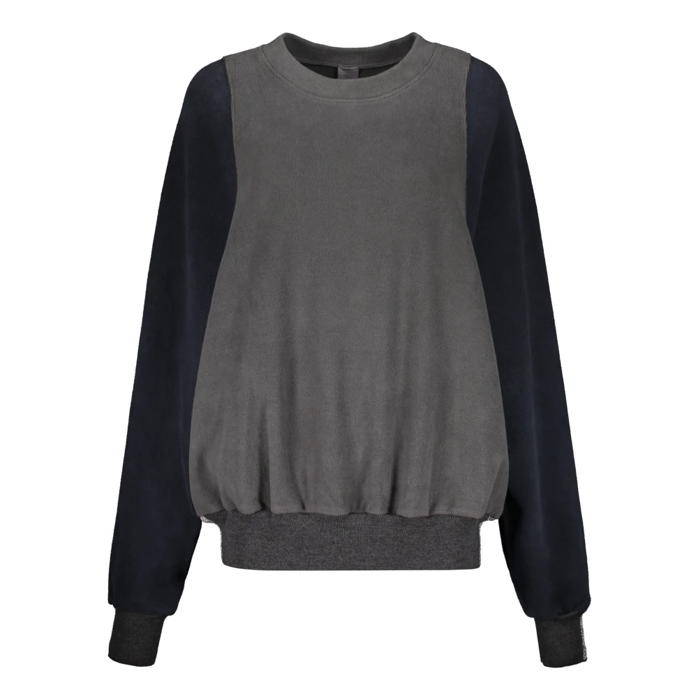 Lorena Antoniazzi Geribbelde longsleeve sweatshirt met contrasterende mouwen Gray Dames