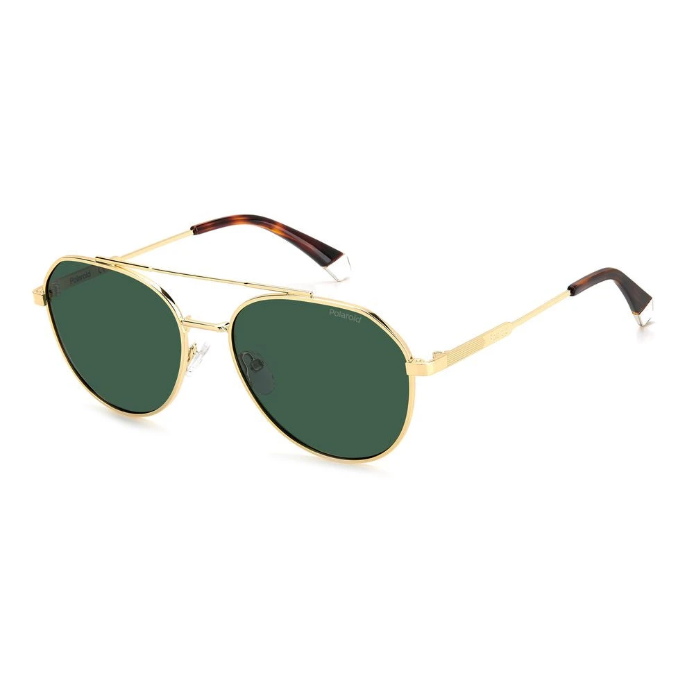 Polaroid Men's Golden Stainless Steel Sunglasses Round Frame