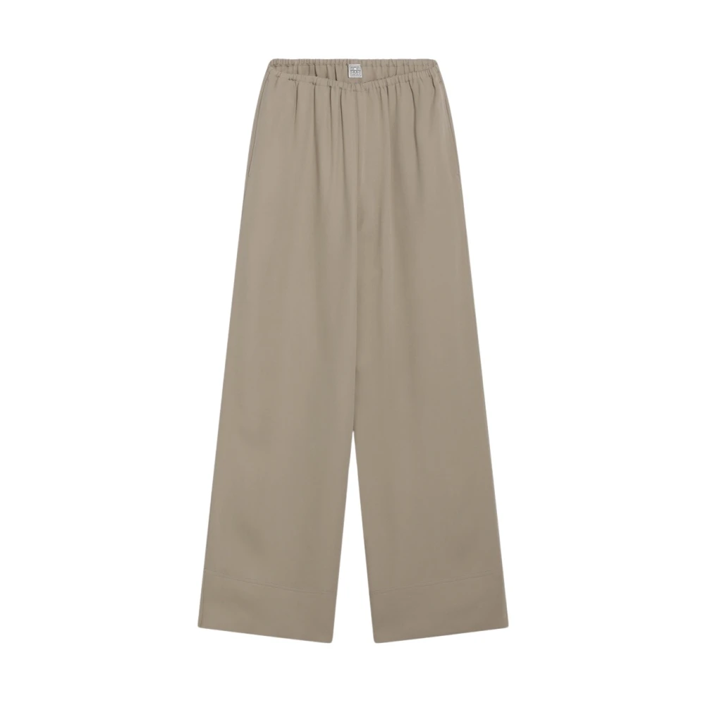 Totême Lounge Trousers - Female - Wide Trousers - Beige - 2XS - Trousers